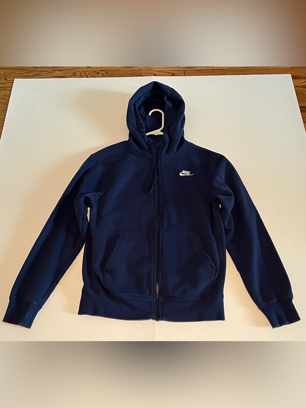 Nike Navy Full-Zip Performance Hoodie with White Swoosh